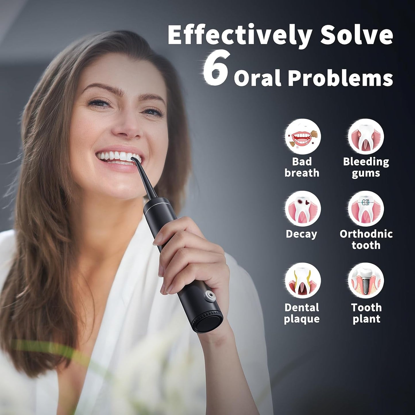 Electric Toothbrush, 2 in-1 Teeth Cleaning Kit with 4 Modes, Portable for Travel and Home