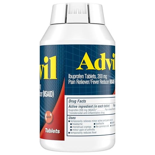 Advil Pain Reliever and Fever Reducer, Pain Relief Medicine with Ibuprofen 200mg for Headache, Backache, Menstrual Pain and Joint Pain Relief - 100 Coated Tablets