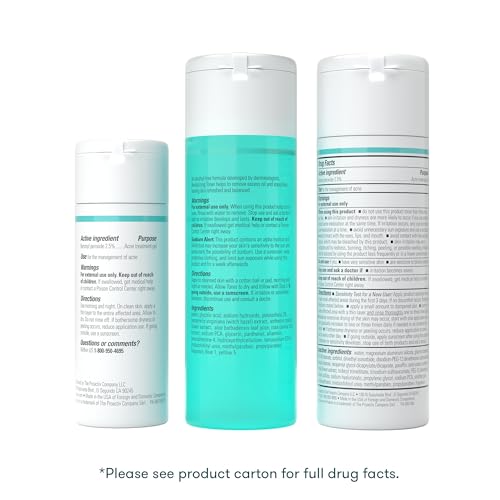 Proactiv 3 Step Acne Treatment - Benzoyl Peroxide Face Wash, Repairing Acne Spot Treatment for Face and Body, Exfoliating Toner - 30 Day Complete Acne Skin Care Kit