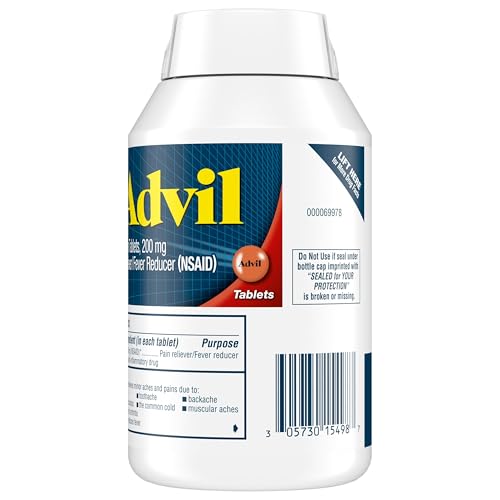 Advil Pain Reliever and Fever Reducer, Pain Relief Medicine with Ibuprofen 200mg for Headache, Backache, Menstrual Pain and Joint Pain Relief - 100 Coated Tablets