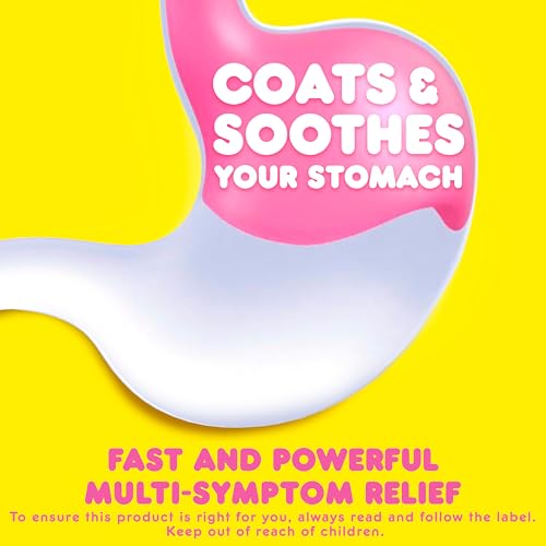 Pepto Bismol Chewable Tablets for Nausea, Heartburn, Indigestion, Upset Stomach, and Diarrhea - 5 Symptom Fast Relief, Original Flavor, 48 ct