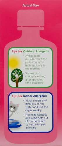 Children's Benadryl Dye-Free Allergy Relief Liquid + 12.5 mg Diphenhydramine HCl, Antihistamine Allergy Medicine for Kids Helps Relieve Runny Nose & Sneezing, Bubble Gum Flavor, 4 fl. oz