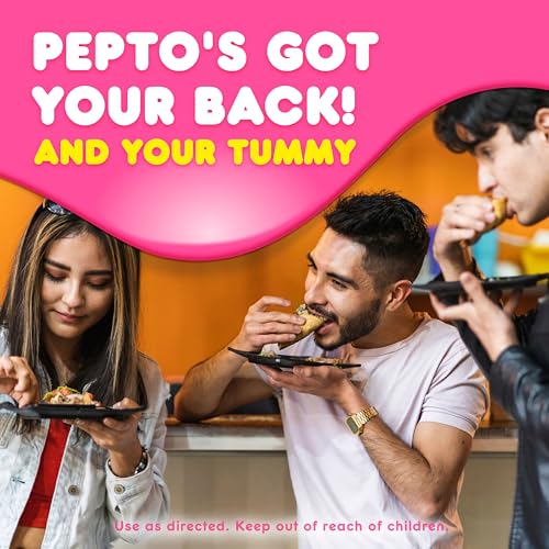 Pepto Bismol Chewable Tablets for Nausea, Heartburn, Indigestion, Upset Stomach, and Diarrhea - 5 Symptom Fast Relief, Original Flavor, 48 ct