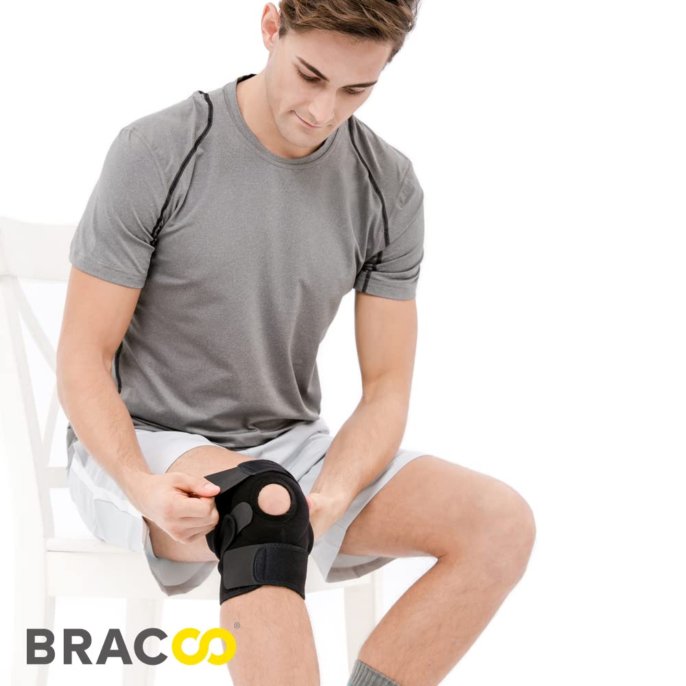 Bracoo Knee Support Brace for Men Women, Adjustable Compression Sleeve Wrap Patellar Pad Tendon - Arthritis Pain, meniscus tear, Injury Recovery, Running, Workout, KS10