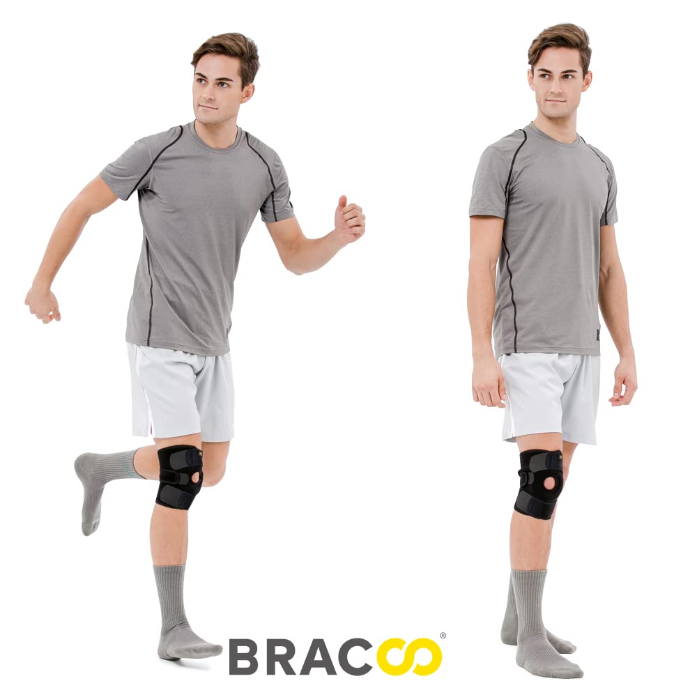 Bracoo Knee Support Brace for Men Women, Adjustable Compression Sleeve Wrap Patellar Pad Tendon - Arthritis Pain, meniscus tear, Injury Recovery, Running, Workout, KS10