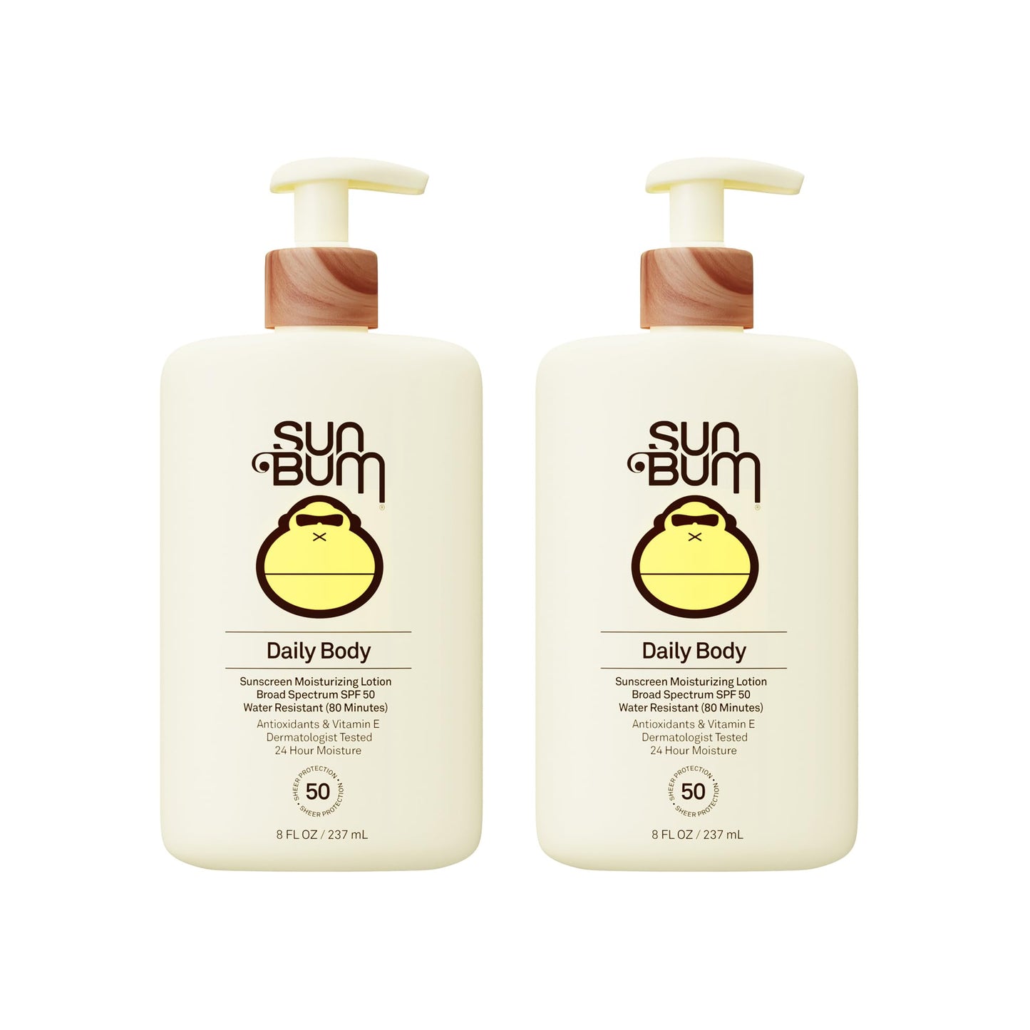 Sun Bum Daily SPF 50 Sunscreen Body Lotion - Broad Spectrum Moisturizing Sunscreen with Vitamin E - Vegan and Hawaii 104 Act Compliant (Without Octinoxate & Oxybenzone) - Dermatologist Tested - 8 oz
