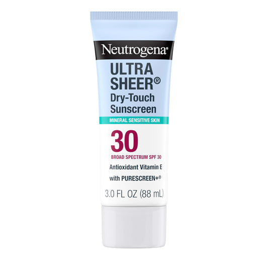 Neutrogena Ultra Sheer Dry-Touch Sunscreen For Face & Body, SPF 45 Broad Spectrum UVA/UVB Protection, Lightweight Water Resistant & Non-Greasy, Travel Size Sunscreen, 3 fl. oz 2 pack