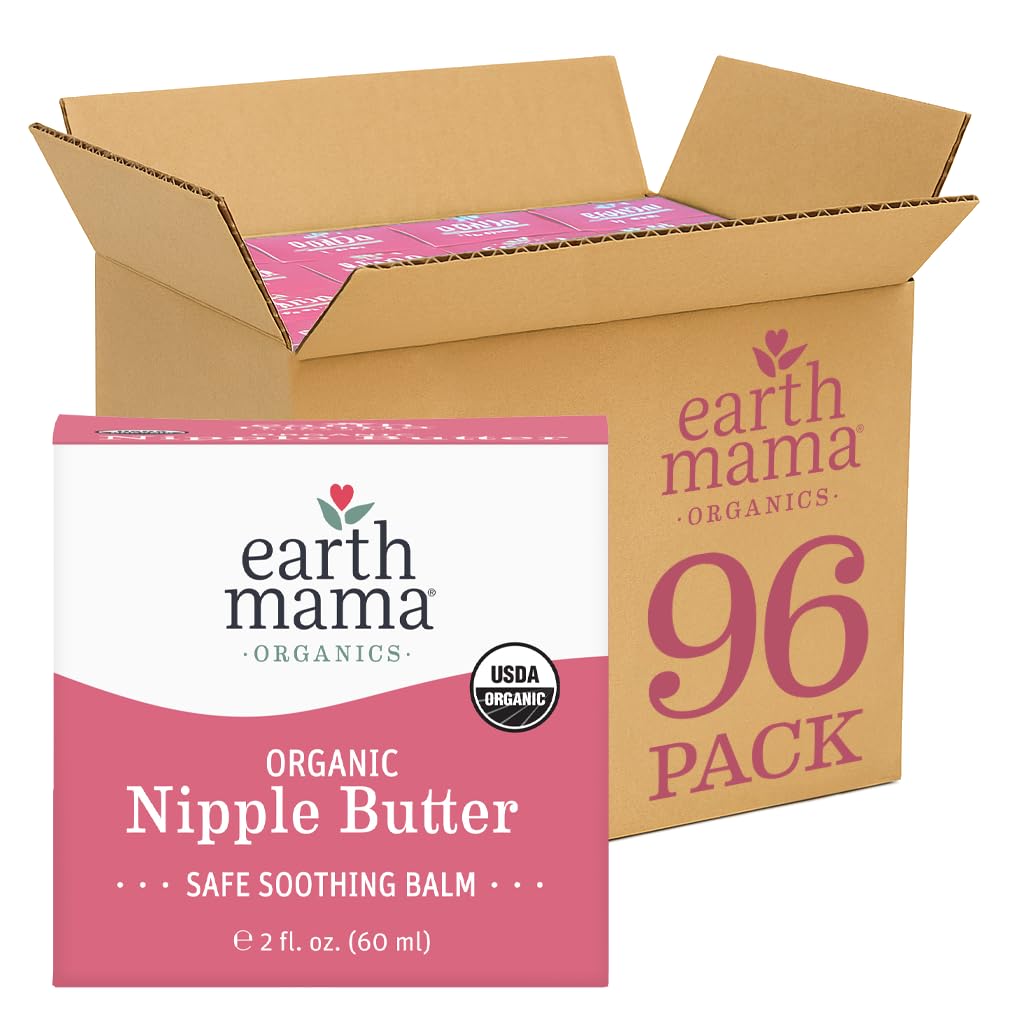 Earth Mama Organic Nipple Butter - 2 fl oz - Lanolin-Free Nipple Cream - Safe, Soothing Balm for Breastfeeding - Postpartum Essentials for Nursing