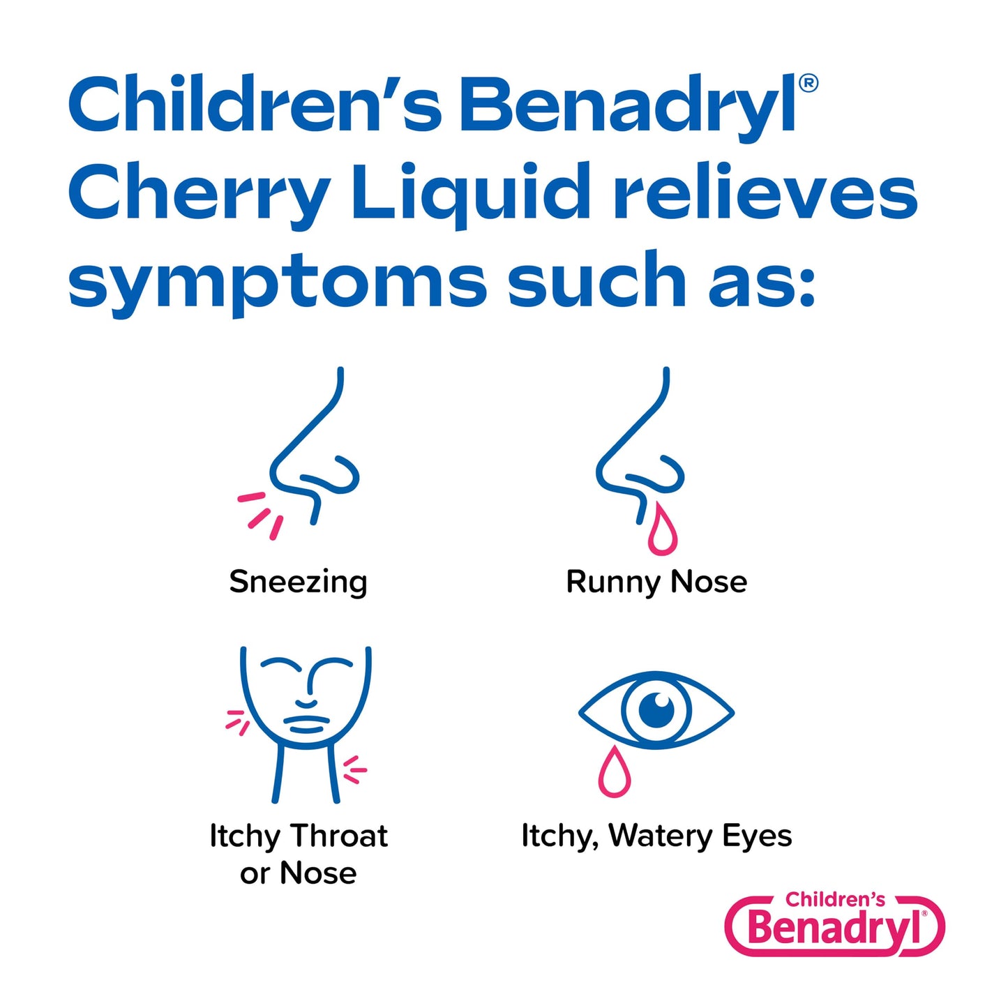 Children's Benadryl Dye-Free Allergy Relief Liquid + 12.5 mg Diphenhydramine HCl, Antihistamine Allergy Medicine for Kids Helps Relieve Runny Nose & Sneezing, Bubble Gum Flavor, 4 fl. oz
