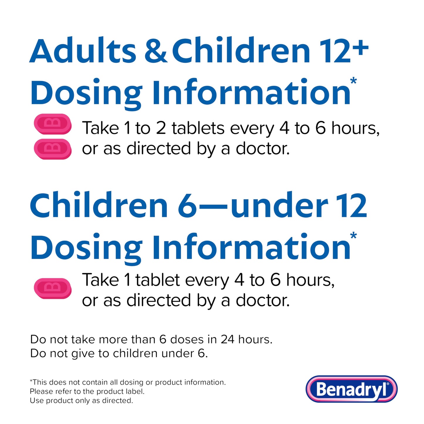 Benadryl Ultratabs Allergy Medicine, 25 mg Diphenhydramine HCl Antihistamine Tablets For Cold & Allergy Relief of Symptoms Like Sneezing, Runny Nose, Itchy Eyes & Throat, Hay Fever, 100 Count Tablets