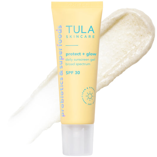 TULA Skin Care Protect + Glow Daily Sunscreen Stick Gel Broad Spectrum SPF 30 - Skincare-First, Non-Greasy, Non-Comedogenic & Reef-Safe with Pollution & Blue Light Protection.
