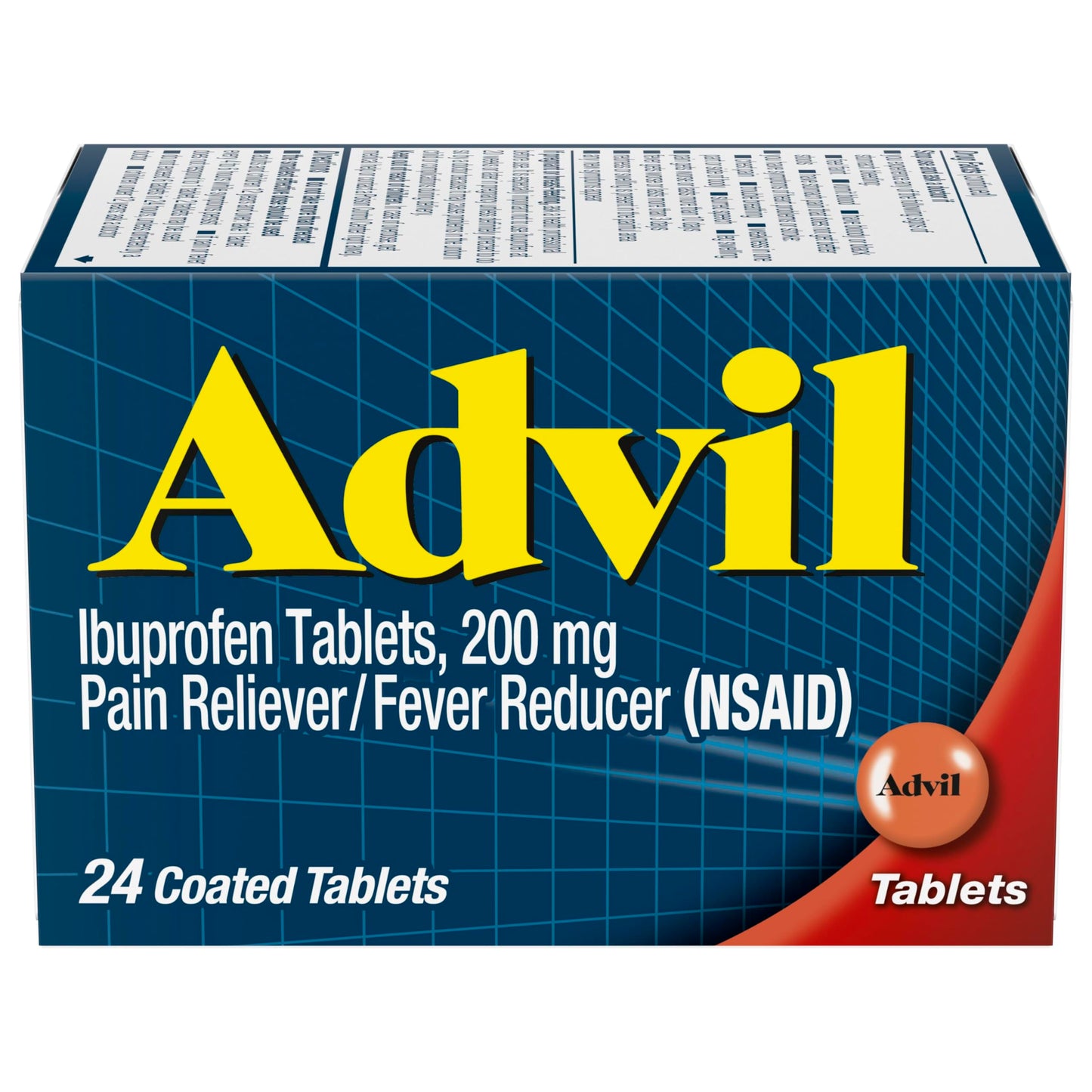 Advil Pain Reliever and Fever Reducer, Pain Relief Medicine with Ibuprofen 200mg for Headache, Backache, Menstrual Pain and Joint Pain Relief - 100 Coated Tablets
